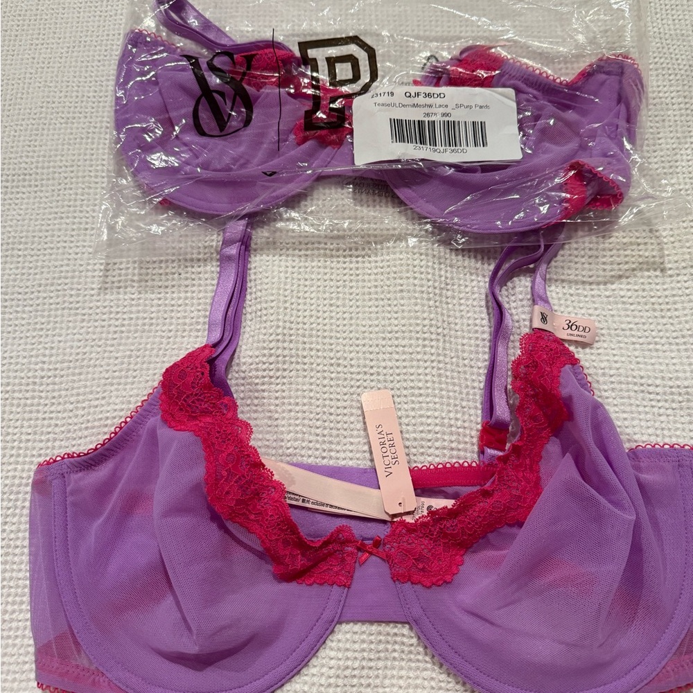COPY - Tease Unlined Demi Bra Purple Paradise 36 DD